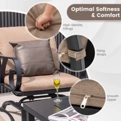 Tangkula 5PCS Cushioned Patio Dining Set Heavy-Duty Rocking Chairs With 4-in-1 Fire Pit Table -Tangkula GUEST 003d61b5 19a0 40b2 a257 5083650d462e