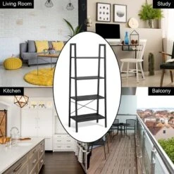 Tangkula 4-Tier Ladder Bookshelf Display Ladder Rack Free-Standing Plant -Tangkula GUEST 00b95ab2 9386 4d02 ab2d 89a666ca27fd