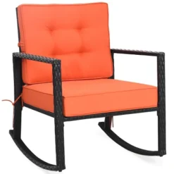 Tangkula Outdoor Wicker Rocking Chair Glider Rattan Rocker Recliner -Tangkula GUEST 00ed053d 6f47 446c 845f 6349a1cd7ac0