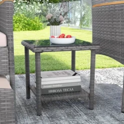Tangkula 5 Pieces Wicker Patio Furniture Set PE Rattan Porch Chairs W/ Ottomans -Tangkula GUEST 0156e73e a319 4f36 94b3 6a74c7ae4f4f
