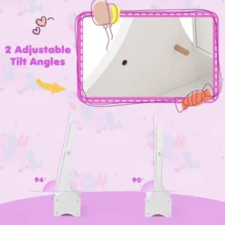Tangkula Kids Jewelry Cabinet W/ Full-Length Mirror 2 Adjustable Tilt Angles Drawer White -Tangkula GUEST 01e37be5 deec 46b7 aa3b 3a0320f528b4