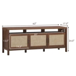 Tangkula Universal TV Stand Cabinet Television Media Console With 3 Rattan Doors Grey Oak Walnut 9 Tangkula Universal TV Stand Cabinet Television Media Console With 3 Rattan Doors Grey Oak Walnut -Tangkula GUEST 02bbcceb 949d 4ed3 adb6 28cc6e5e1821