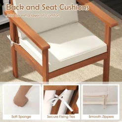 Tangkula 4 Pieces Patio Furniture Set Acacia Wood Porch Chairs W/ Table 15 Tangkula 4 Pieces Patio Furniture Set Acacia Wood Porch Chairs W/ Table -Tangkula GUEST 03d8e836 ecd8 43b4 9dc1 baffaeb59f6e 1