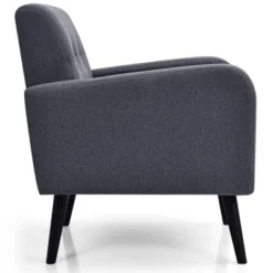 Tangkula Modern Upholstered Accent Chair Linen Fabric Single Sofa With Rubber Wood Leg Grey/ Blue 10 Tangkula Modern Upholstered Accent Chair Linen Fabric Single Sofa With Rubber Wood Leg Grey/ Blue -Tangkula GUEST 03e9e8b9 f0a7 4a1d 9337 05534ecfb53b