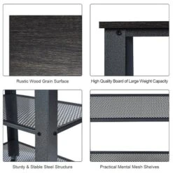 Tangkula Kitchen Utility Cart Industrial Coffee End Table W/Wheels Black/Silver -Tangkula GUEST 03f8d056 34db 4d66 a027 ffb8146d2f04