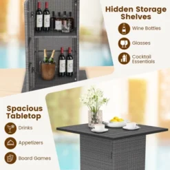 Tangkula 5PCS Wicker Bar Table Set W/ Hidden Storage Shelves Bar Table Stools Patio 12 Tangkula 5PCS Wicker Bar Table Set W/ Hidden Storage Shelves Bar Table Stools Patio -Tangkula GUEST 051ca1c4 587d 4a0e 9a4a 9b39637e7c3c