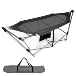Tangkula Portable Folding Hammock Free Standing Hammock W/ Stand-Folds&Carrying Bag&Anti-Slip Buckle&Storage Pocket -Tangkula GUEST 053e1d96 05ce 4bb1 9d19 e82d099cdd8b