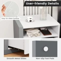 Tangkula Modern Minimalist Nightstand W/ Drawer Asymmetrical Bed Side Table End Table -Tangkula GUEST 05b0272a 6935 49b7 b8d4 b82877c4d327
