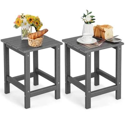 Tangkula 2PCS 14" Patio Adirondack Side Table HDPE Square Weather Resistant Garden 9 Tangkula 2PCS 14" Patio Adirondack Side Table HDPE Square Weather Resistant Garden - Image 9
