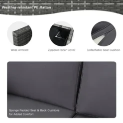 Tangkula 9 PCS Rattan Dinning Set Wicker Sofa W/Propane Gas Fire Pit 60,000 Btu Heater 17 Tangkula 9 PCS Rattan Dinning Set Wicker Sofa W/Propane Gas Fire Pit 60,000 Btu Heater -Tangkula GUEST 060e81d4 2c24 4b41 bf4f 46c96265b214