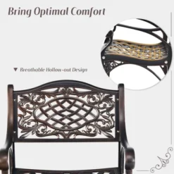 Tangkula 3PCS Cast Aluminum Patio Bistro Set Outdoor Dining Table & Chair Furniture Set -Tangkula GUEST 065253b2 d65f 428c 901b 5e07aa02603d