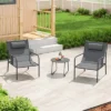 Tangkula 3 Piece Patio Set Outdoor Table And Chairs Bistro Set Small Front Porch Balcony Furniture