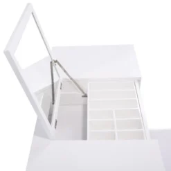 Tangkula 2 Drawers Make-up Mirror Set Vanity Dressing Table Flip-type Desktop With Stool -Tangkula GUEST 06b45097 1192 4d23 a43f e50d4ab425b0
