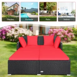 Tangkula Patio Rattan Daybed With 4 Pillows Cushioned Sofa For Outdoor 17 Tangkula Patio Rattan Daybed With 4 Pillows Cushioned Sofa For Outdoor -Tangkula GUEST 06d5cbf9 683c 4092 acb2 69f796b2a4aa