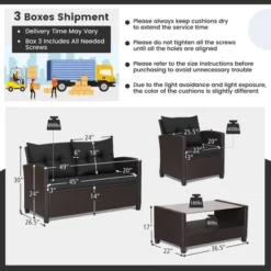 Tangkula 8PCS Outdoor Conversation Set Patio PE Rattan Set W/ Glass Table & Sofa Cushions -Tangkula GUEST 06dfc4ef 474a 4d60 99e4 8930af33de07