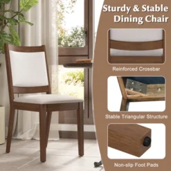 Tangkula Modern Dining Chair Set Of 2 Upholstered Kitchen Chair W/ Padded Backrest & Seat -Tangkula GUEST 0807231d f9f4 46ae 90f3 24cf579c24c6 1