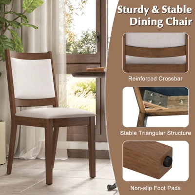 Tangkula Modern Dining Chair Set Of 4 Upholstered Kitchen Chair W/ Padded Backrest & Seat 5 Tangkula Modern Dining Chair Set Of 4 Upholstered Kitchen Chair W/ Padded Backrest & Seat - Image 5