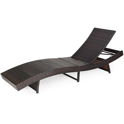 Tangkula Patio Adjustable Rattan Chaise Lounge Chair Folding Reclining Wicker Chair 8 Tangkula Patio Adjustable Rattan Chaise Lounge Chair Folding Reclining Wicker Chair - Image 8