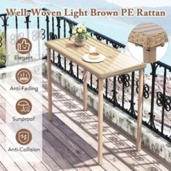Tangkula 3 Pieces Patio Bar Table Set Outdoor Bar Height Table & 2 Armless Chairs -Tangkula GUEST 089ace8e 00b7 47cc a4d0 1dc48d0c47f3