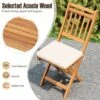 Tangkula Folding Patio Chairs Set Of 4 W/ Slatted Backrests & Soft Seat Cushions