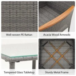 Tangkula 5 Pieces Wicker Patio Furniture Set PE Rattan Porch Chairs W/ Ottomans -Tangkula GUEST 097fc44a 1c87 4008 b899 662d2fc86a4e