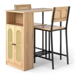 Tangkula 3 PCS Bar Table And Chairs Set W/ 2 Bar Stools & Storage Shelves Backrests 18 Tangkula 3 PCS Bar Table And Chairs Set W/ 2 Bar Stools & Storage Shelves Backrests -Tangkula GUEST 09e8d3f7 4d8d 42f1 94ac 0b20820aaddd