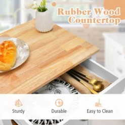 Tangkula Small Kitchen Island On Wheels Mobile Trolley Cart Barn Door Drawer Hooks 15 Tangkula Small Kitchen Island On Wheels Mobile Trolley Cart Barn Door Drawer Hooks -Tangkula GUEST 0a0797bb 6e51 4985 a691 3a99b765b4ba