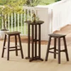 Tangkula 3PCS Outdoor HDPE Bar Table & Chair Set For 2 W/ Footrests For Garden Yard Pool