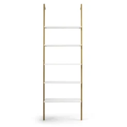 Tangkula 2PCS 5-Tier Ladder Shelf Wood Wall Mounted Display Bookshelf Metal Frame -Tangkula GUEST 0a2d71e6 b950 46e2 ba06 613e2fedef47