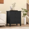 Tangkula 2-Piece 3Drawers Modern Nightstand Bedside Table Wooden End Table Black/White