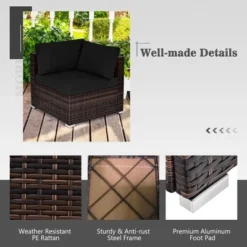 Tangkula 7PCS Patio Rattan Furniture Set Fire Pit Table Cover Cushion -Tangkula GUEST 0a3e74ab 772c 46ae a1ea 0d382d55190b
