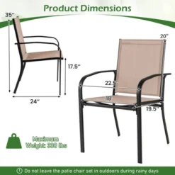Tangkula Outdoor Dining Chairs Set Of 4 W/ Breathable Fabric Armrests High Back 17 Tangkula Outdoor Dining Chairs Set Of 4 W/ Breathable Fabric Armrests High Back -Tangkula GUEST 0afaf6a7 0521 42cb 92dd 771c910f761f
