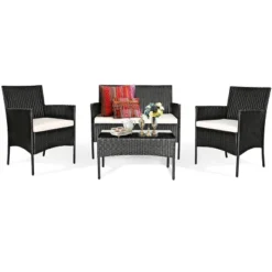 Tangkula Rattan Patio Conversation Set Cushioned Sofa With Coffee Table 9 Tangkula Rattan Patio Conversation Set Cushioned Sofa With Coffee Table -Tangkula GUEST 0b44e241 f278 4737 a9a7 6e4d05d6cd0c