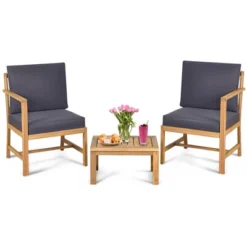 Tangkula 3 In 1 Patio Acacia Wood Table & Chairs Loveseat Bench With Coffee Table 8 Tangkula 3 In 1 Patio Acacia Wood Table & Chairs Loveseat Bench With Coffee Table -Tangkula GUEST 0ba197ee c47a 4a00 a629 ceeaabc9a6c6