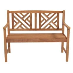 Tangkula 2-Person Acacia Wood Bench Outdoor Slats Loveseat Chair With Armrest 800lbs Load Capacity Comfortable Patio Chair -Tangkula GUEST 0bc9f476 9794 4328 8a7c 10522d529589