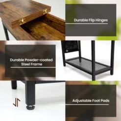 Tangkula End Table With Charging Station Industrial Nightstand Flip Top Side Pocket USB 11 Tangkula End Table With Charging Station Industrial Nightstand Flip Top Side Pocket USB -Tangkula GUEST 0c3771c4 24cb 4ba2 a277 6cc08352303e