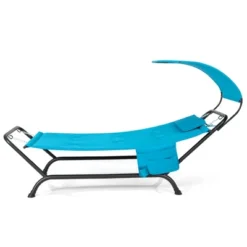Tangkula Chaise Lounge Bed W/ Detachable Sunshade Canopy Hammock W/ Rustproof Metal Stand -Tangkula GUEST 0ca7de17 c492 427f 8f6f ee44a5806449