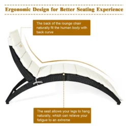 Tangkula 2PCS Foldable Rattan Wicker Chaise Lounge Chair W/ Cushion Patio Outdoor -Tangkula GUEST 0cc9c57e 8836 40a7 ada3 05c2417ba241