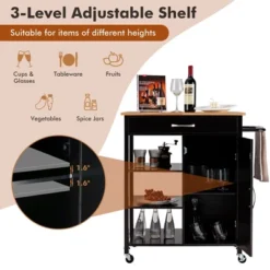 Tangkula Mobile Kitchen Island Cart Serving Utility Trolley Drawer Shelf Towel Rack 17 Tangkula Mobile Kitchen Island Cart Serving Utility Trolley Drawer Shelf Towel Rack -Tangkula GUEST 0d05cab3 6f41 45a4 909c a5ed49cbbacb