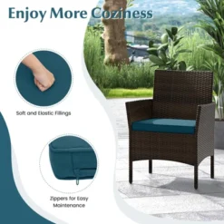 Tangkula Set Of 4 Furniture Set W/ Washable Cushions & Tempered Glass Coffee Table -Tangkula GUEST 0db73cec dfef 45d4 a48d 9530a8c339a8