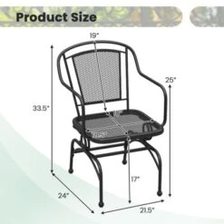 Tangkula Patio Rocking Chairs Set Of 4 W/ Metal Mesh Backrest & Seat Armrests Gentle -Tangkula GUEST 0e2000a6 0406 4e6b ad10 b7b54ed954b7