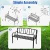 Tangkula Garden Bench Metal Frame W/ Ergonomic Armrest Load Patio Black