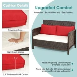 Tangkula 2PCS Patio Rattan Furniture Set Loveseat W/Coffee Table For Garden Porch Backyard Brown 12 Tangkula 2PCS Patio Rattan Furniture Set Loveseat W/Coffee Table For Garden Porch Backyard Brown -Tangkula GUEST 0e44f188 a664 4928 9a5e 84ef67c099a1