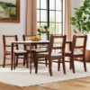 Tangkula 4PCS Rattan Dining Chairs Upholstered Kitchen Chairs W/ Rubber Wood Frame