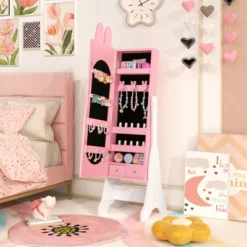 Tangkula Kids Jewelry Armoire Cabinet Free-Standing Full Length Mirror With Storage And 4 Tilt Angles 13 Tangkula Kids Jewelry Armoire Cabinet Free-Standing Full Length Mirror With Storage And 4 Tilt Angles -Tangkula GUEST 0f852306 6218 465d 94ea 236bb772780c