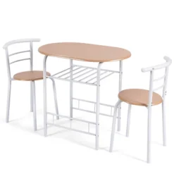 Tangkula 3 PCS Kitchen Dining Set Compact Bistro Pub 2 Chairs & Table -Tangkula GUEST 0fa5a3df 73bc 4904 837b 901a503c144b
