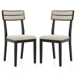 Tangkula Modern Dining Chairs Set Of 4 W/Tilt Backrest Rubber Wood Legs Soft Padded Seat -Tangkula GUEST 0fc4a956 ced4 4ad0 99ee a29980c1571e