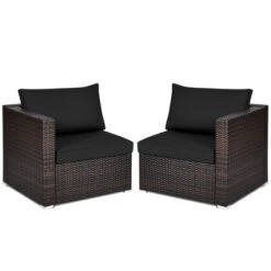 Tangkula 2PCS Rattan Corner Sofa Set Patio Outdoor Furniture Set W/ 4 Black Cushions 15 Tangkula 2PCS Rattan Corner Sofa Set Patio Outdoor Furniture Set W/ 4 Black Cushions -Tangkula GUEST 0ff44002 290a 4b43 ad2b d1a9b7a0815d