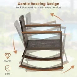 Tangkula 3PCS Rattan Rocking Chair Bistro Set Armrest Cushion Table W/ Storage Shelf Patio 11 Tangkula 3PCS Rattan Rocking Chair Bistro Set Armrest Cushion Table W/ Storage Shelf Patio -Tangkula GUEST 100e77a8 451f 461c ac29 f3de9b2b4ad2