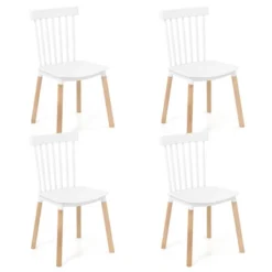 Tangkula Set Of 4 Windsor Dining Chairs Dining Chairs W/ Spindle Backs & Curved Seats -Tangkula GUEST 108ac977 82d2 4beb a2ff c5ca05b376f7